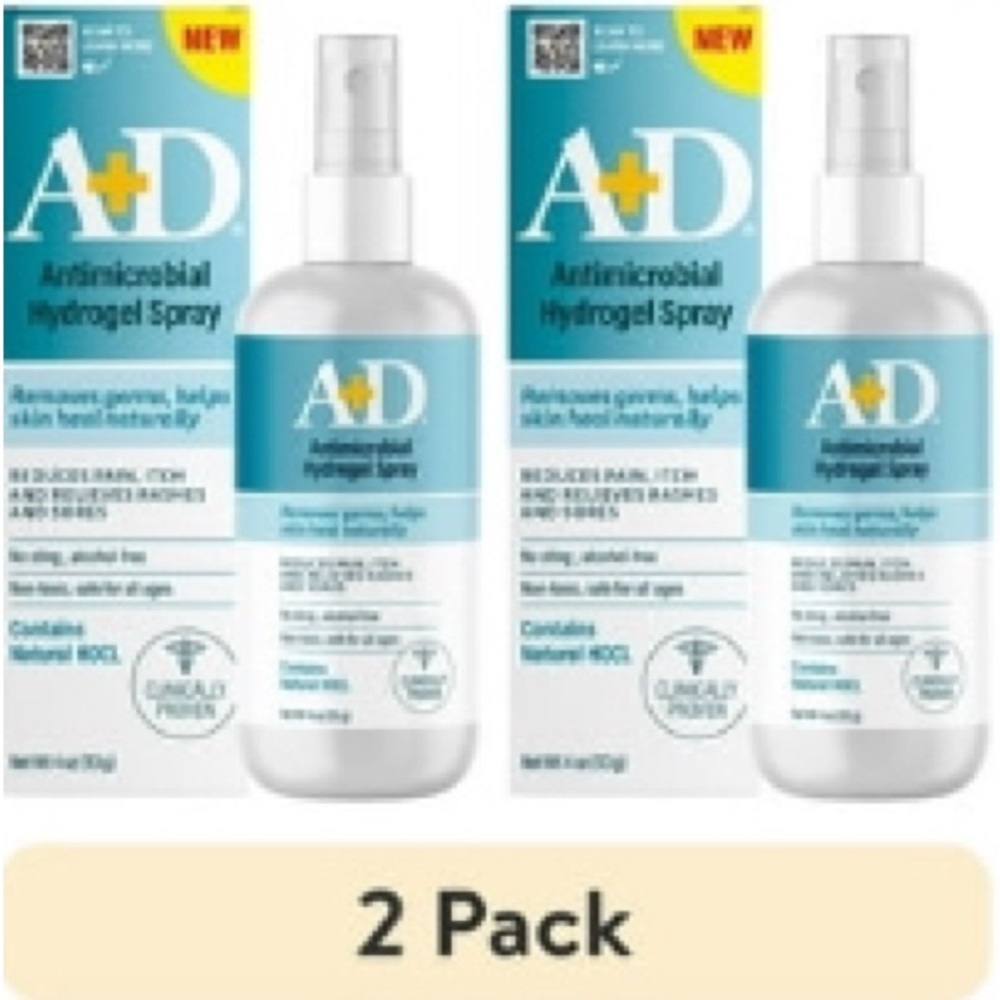 Antimicrobial Hydrogel Spray - 2 Pack, Blue and White